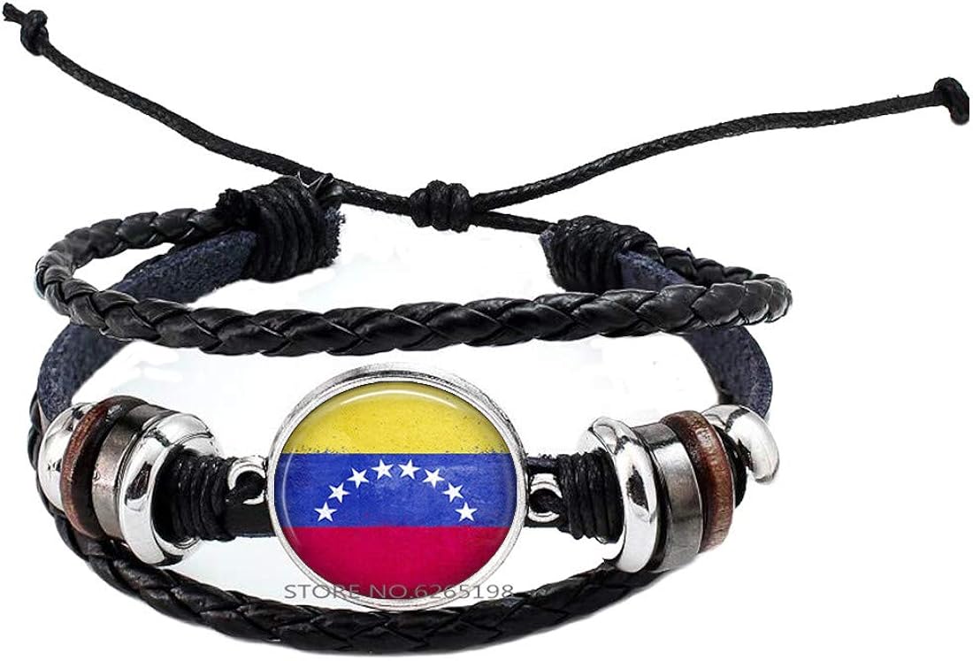 Pulsera de la bandera de Venezuela, brazalete de la bandera de Venezuela Banderas de las Naciones joyería regalo de viaje, N274