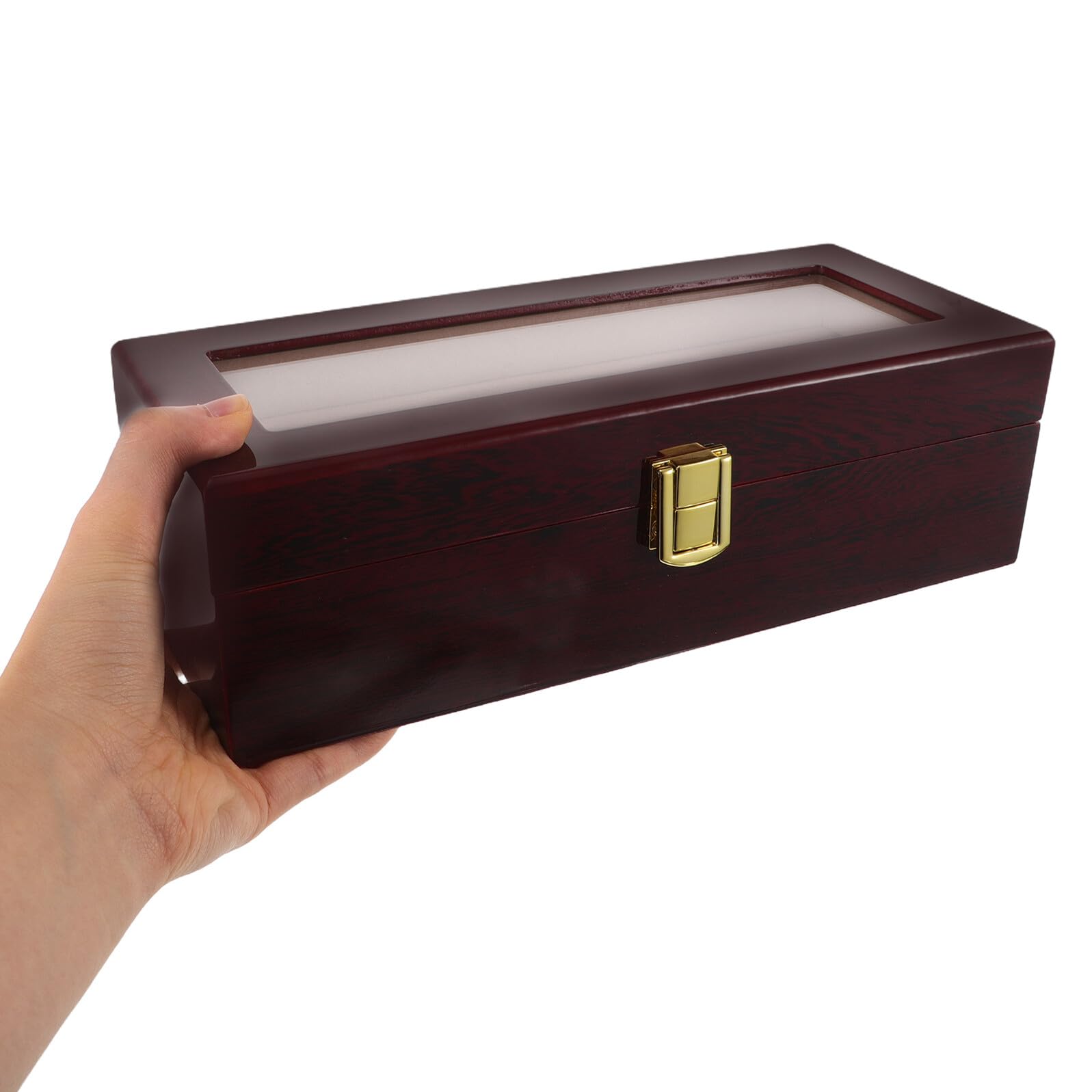 ifundom Caja de Reloj para Hombre de Madera Lacada Estuche Portátil con Compartimentos Organizador de Relojes para Viajes y Hogar Caja de Almacenamiento de Relojes