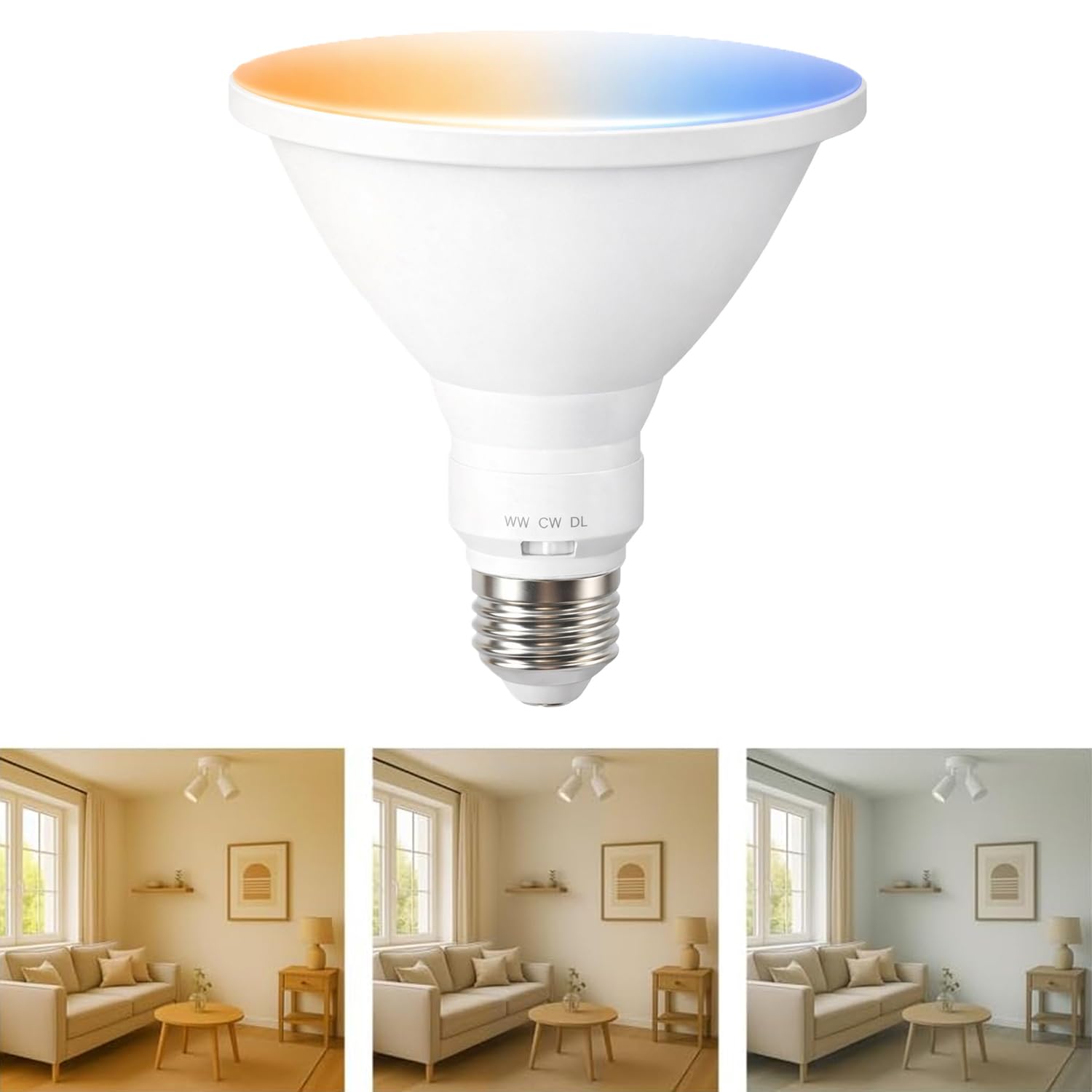 NCC-Licht LED Lampe PAR38 Reflektor 110° 15W E27, Lichtfarbe einstellbar, IP65 wasserfest, Ersatz für Reflektorlampe 75W