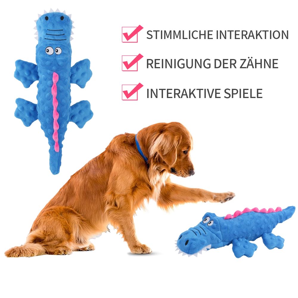 Duurzaam olifanten pluche speelgoed voor honden - interactief kauwspeelgoed met tandenknarsende en piepende voordelen
