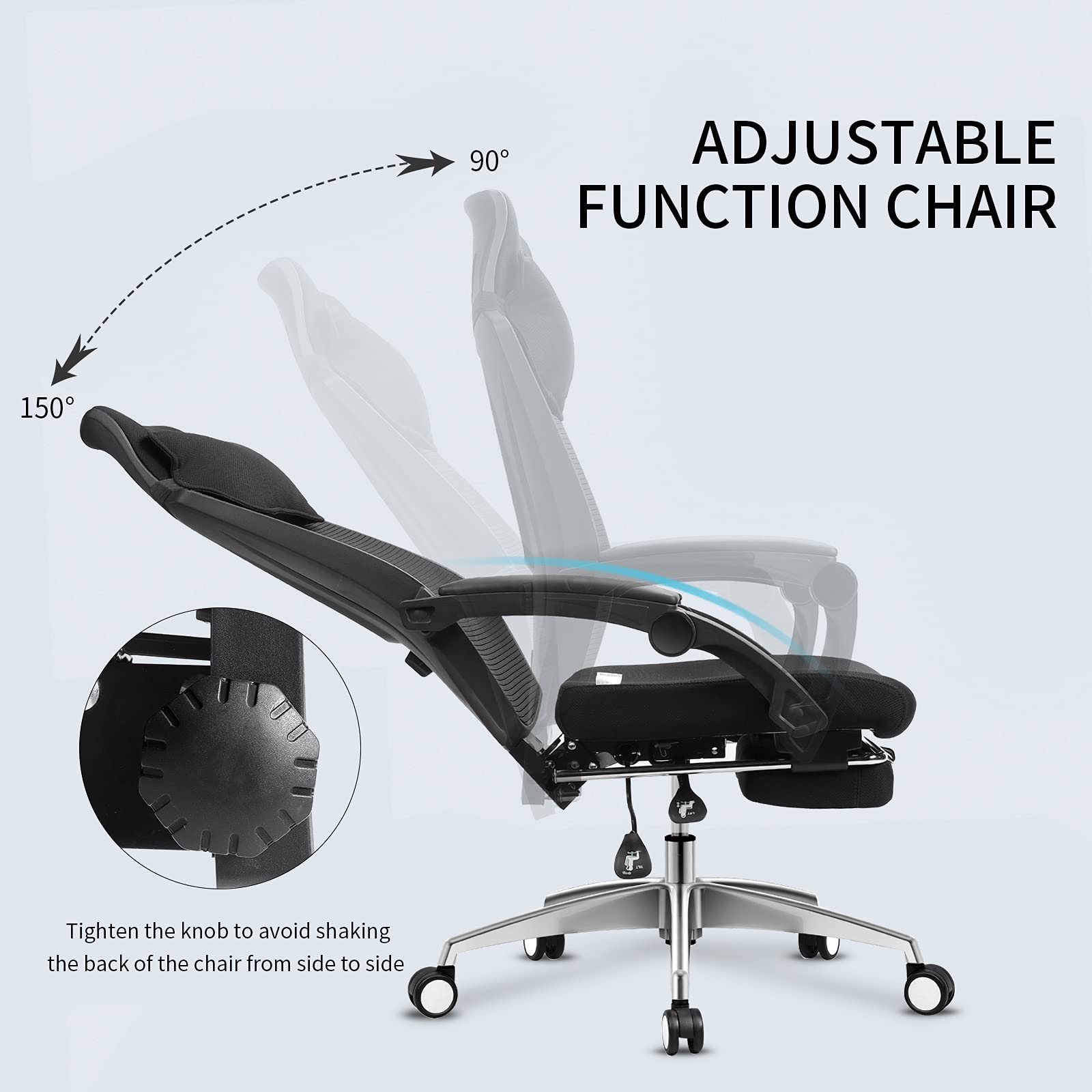 mfavour Office Chair with Footrest Ergonomic Home Office Chair with