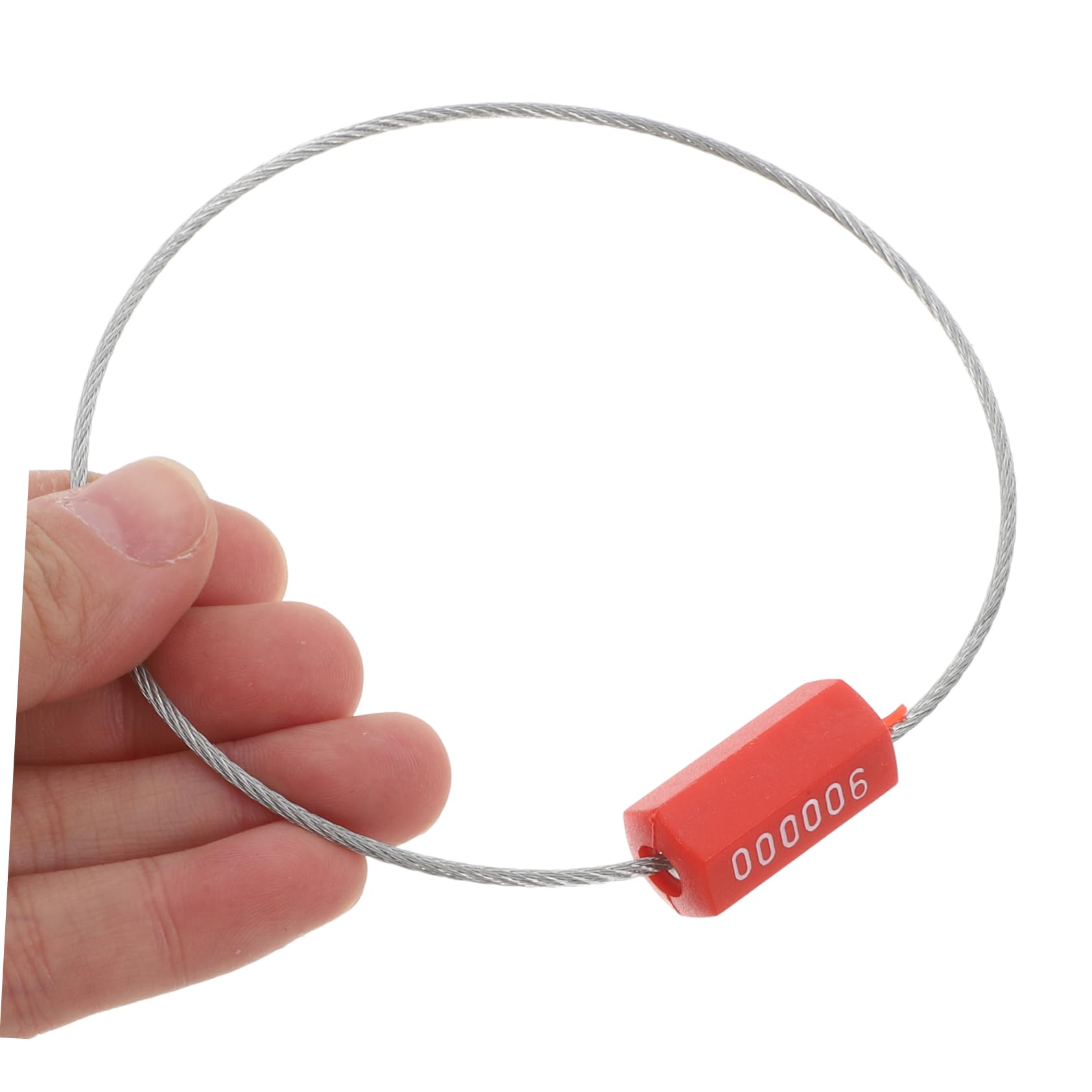 Holibanna Precintos De Seguridad Para Cables De Acero Galvanizado Rojo 1.8x300mm, Numerados Prueba De Manipulaciones, Pack De 100 Unidades Para Transporte Seguro y Control Camiones y Contenedores
