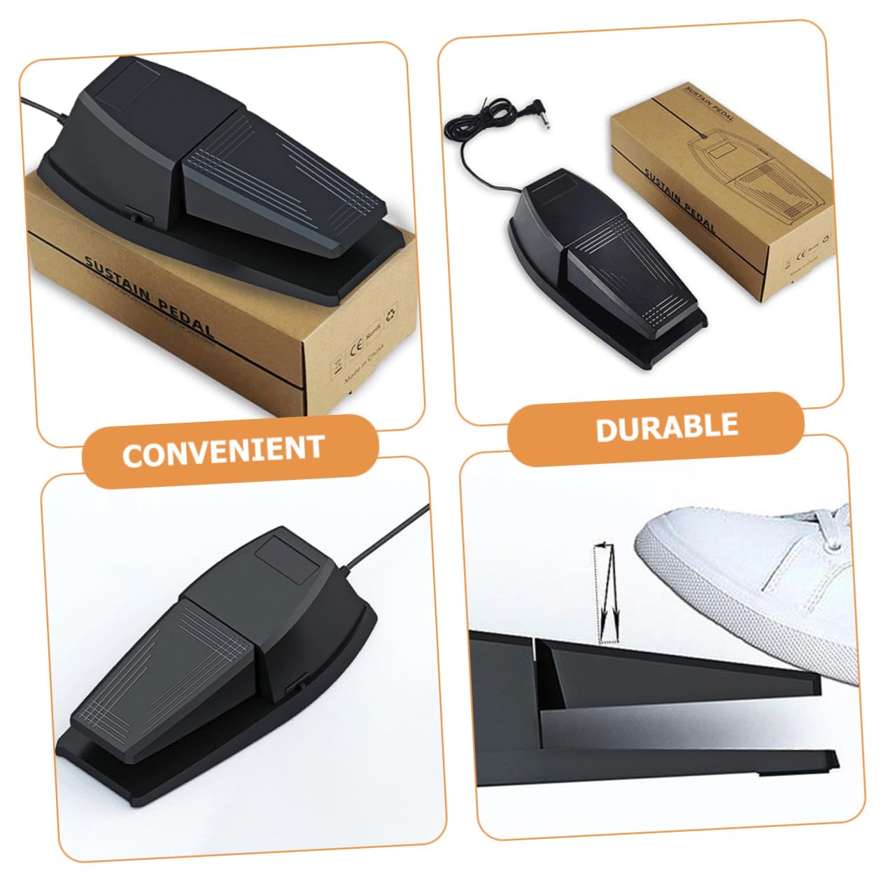 NOLITOY Pedale Sustain per Pianoforte Widened Design Antiscivolo Pedale Damper Robusto per Tastiera Midi e Pianoforte Digitale Accessorio Strumento Portatile