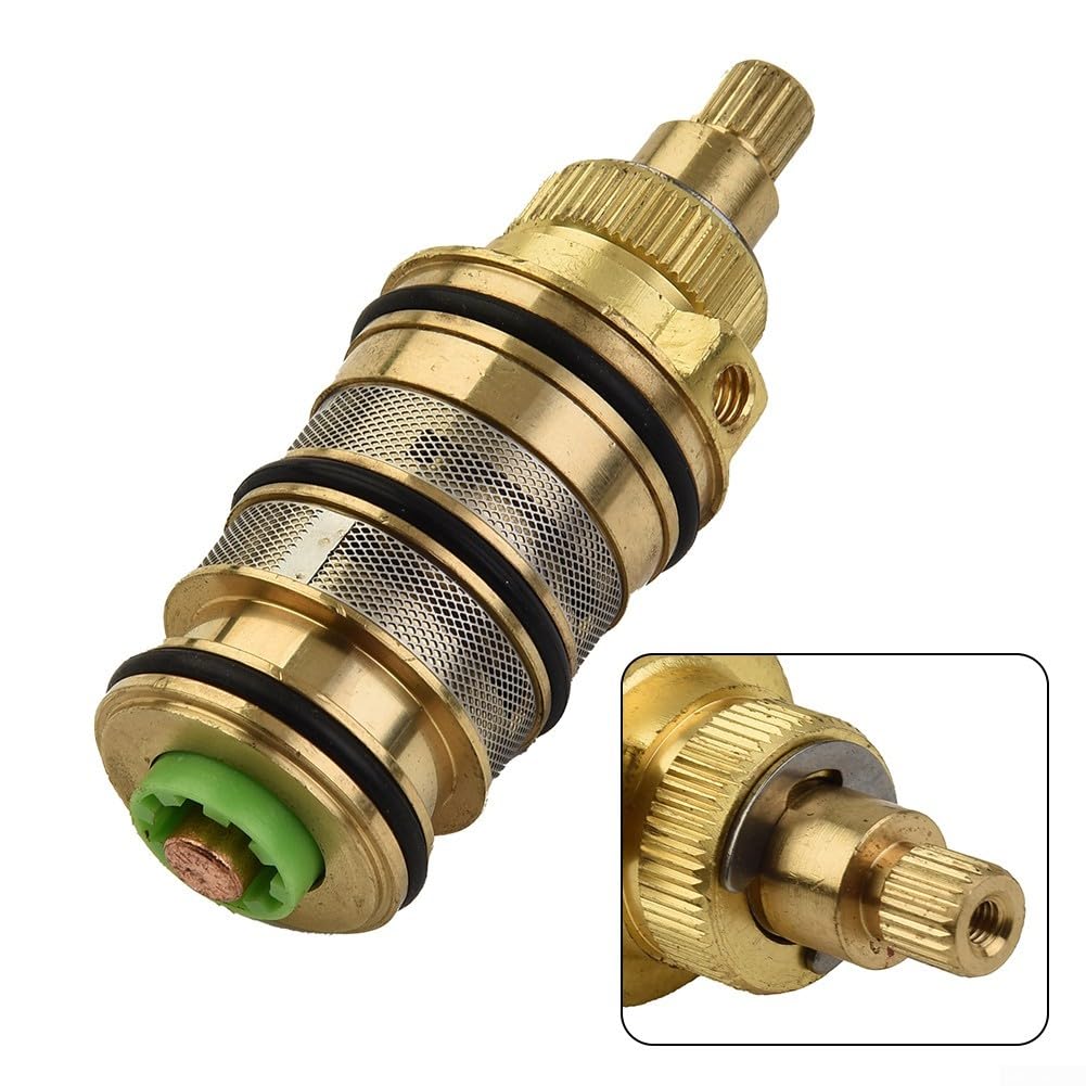 Shower Mixer Valve, Brass Thermostatic Cartridge With Temperature Control Bar Repair Kit Replacement for Shower Bar Mixer Valve