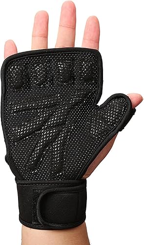 Miniatura 5 de Open Gym Gloves for Women and Men Weight Lifting Gloves with Wrist Fingerless Workout Gloves Sports Gloves