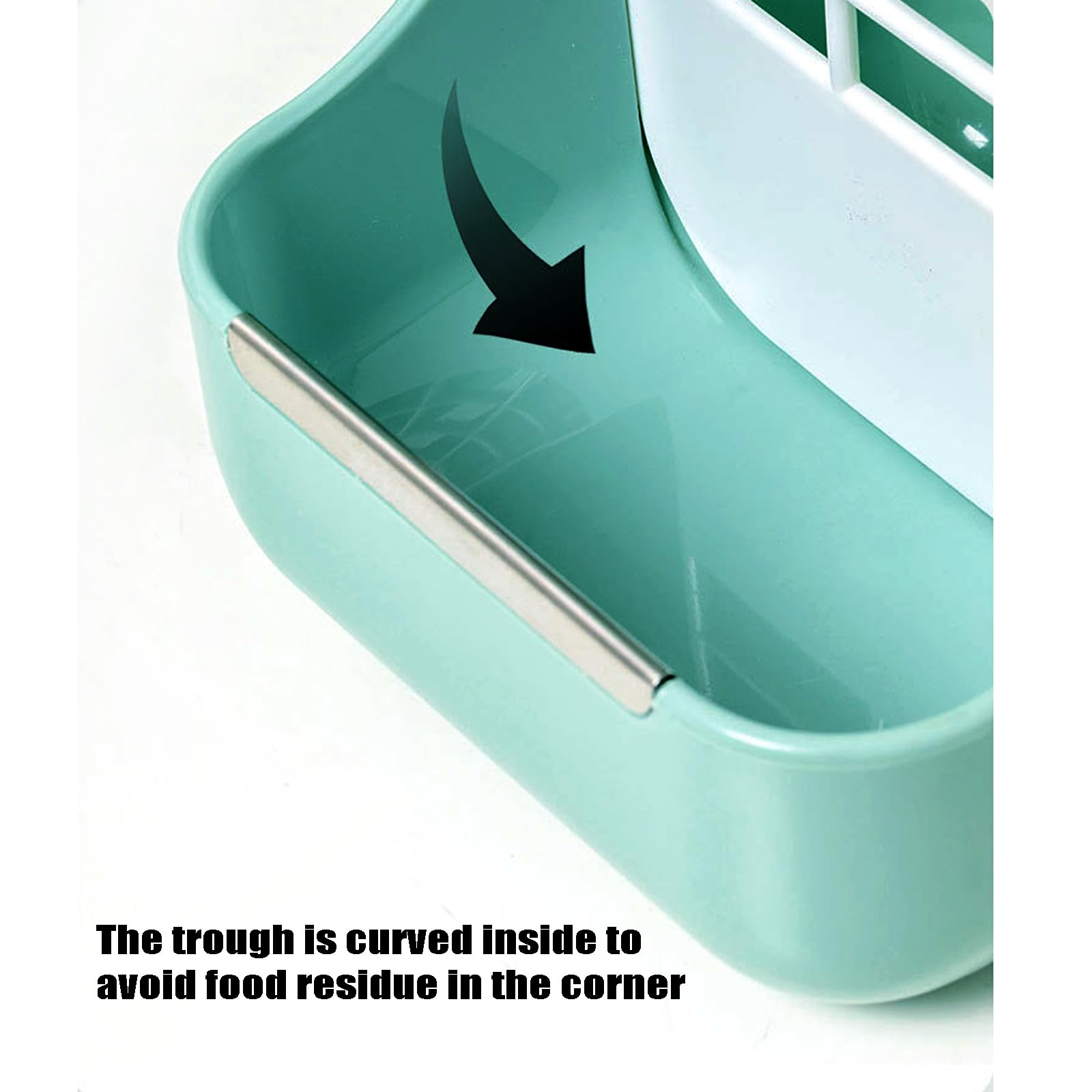 GKYZBB Rabbit Feeder, Hay Food Bin Feeder, Adjustable,Removable Grass Rack, Stainless Steel Edge, for Rabbit, Guinea Pig, Chinchilla (Blue) - image 4