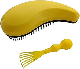 Escova de cachorro para cães pequenos – escova macia para cães – perfeita para Yorkie, Shih Tzu, Maltipoo e maltês – Escova suave para remoção de pelos de cães e cuidados em casa – (Amarela)