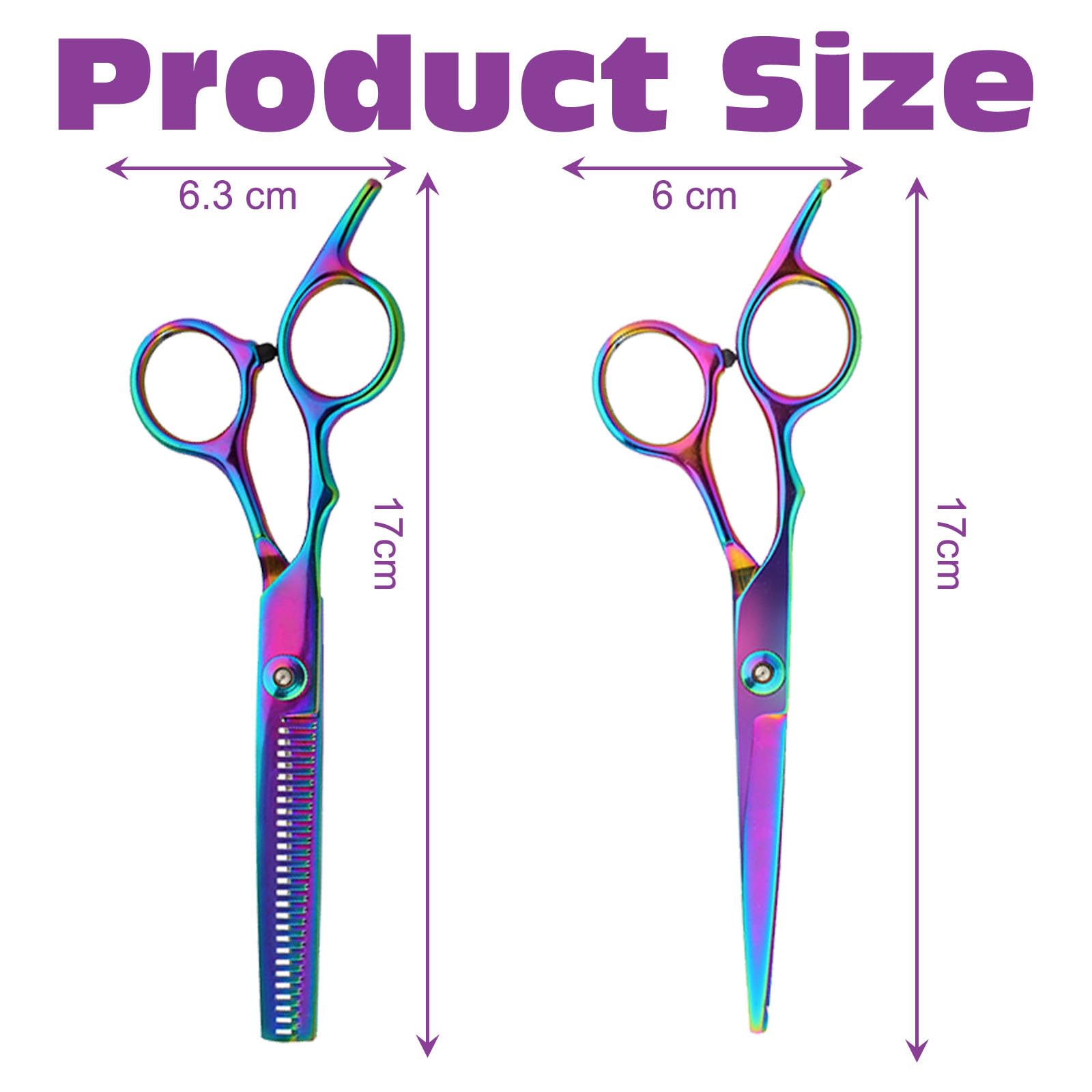 BSITSSS Professional Hair Cutting Scissors, 6 Inch, Contemporary Style, Stainless Steel, Rainbow Color, Hairdresser, Barber - Image 2