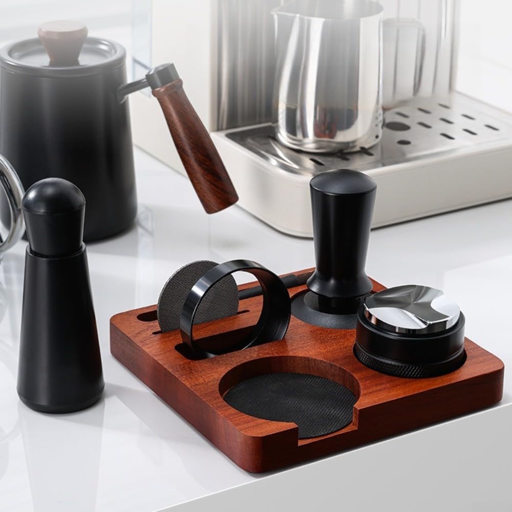 51mm 7-tlg Kaffeezubehör Set Tamper Station Dosing Ring