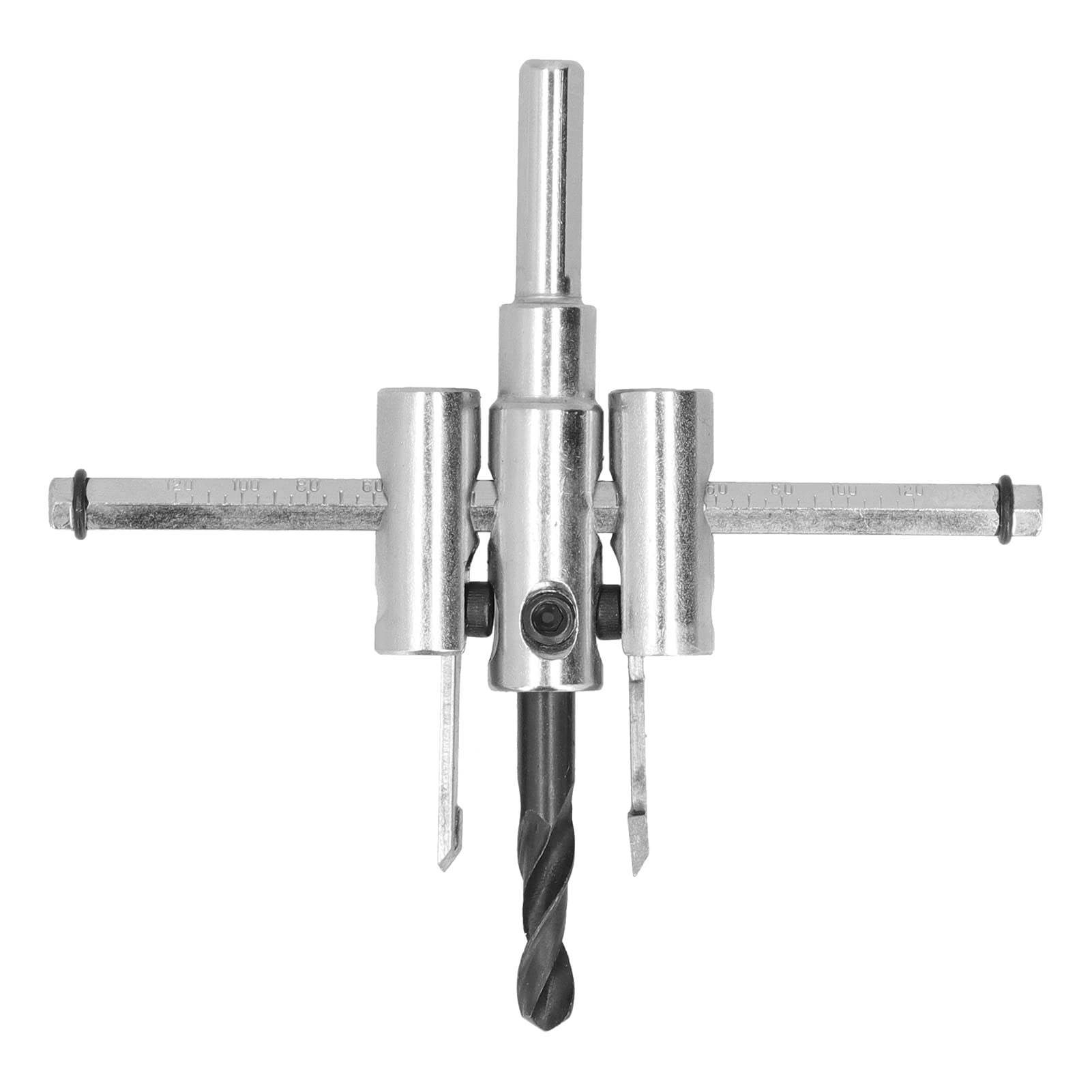 Adjustable Circle Hole Cutter, Wood Drill Bit Saw Continuously Adjustment Round Cutting for Vertical Hand Drills for Acrylic for Plastic (40-120 mm)