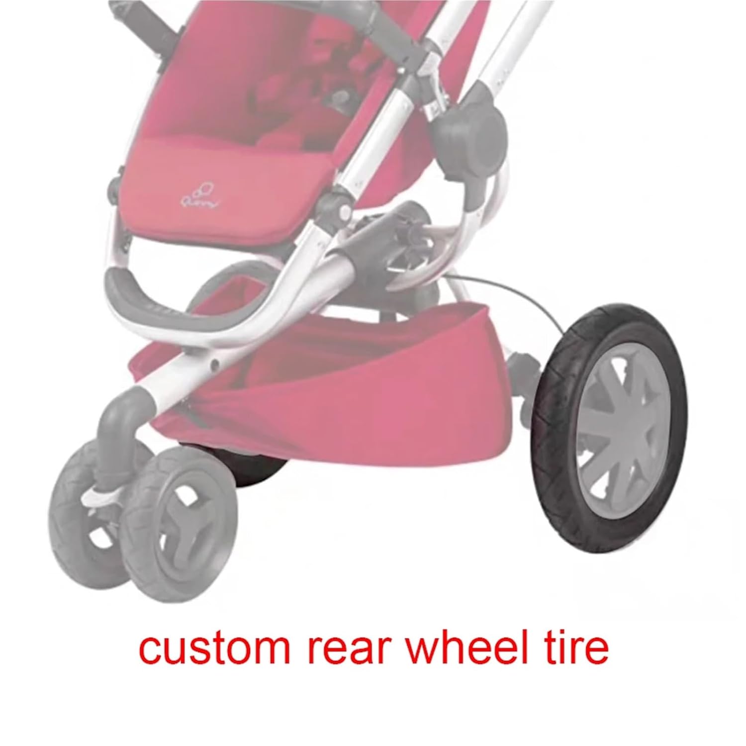 Stroller Wheel Tire Buggy Rear Tire Compatible with Quinny Buzz Xtra Back Wheel with Tread Anti Slip PU Tubeless DIY Compatible Baby Stroller Accessories