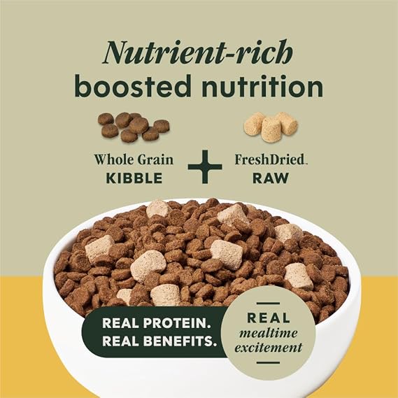 Instinct RawBoost, Natural Dry Dog Food with Freeze-Dried Pieces, Whole Grain Recipe - Real Chicken & Brown Rice, 20 lb. Bag