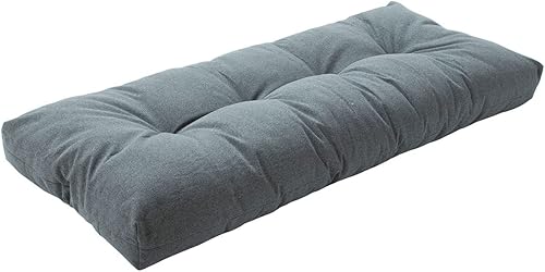 Cojín de banco para exteriores de 42 x 18 pulgadas con agarres antideslizantes, impermeable, para columpio de porche, cojines copetudos para muebles