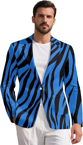 XYZCANDO Blazer Men One Button Long-Sleeve Sport Coats for Men Slim Mens Sport Coats & Blazers for Prom,Party,Dinner