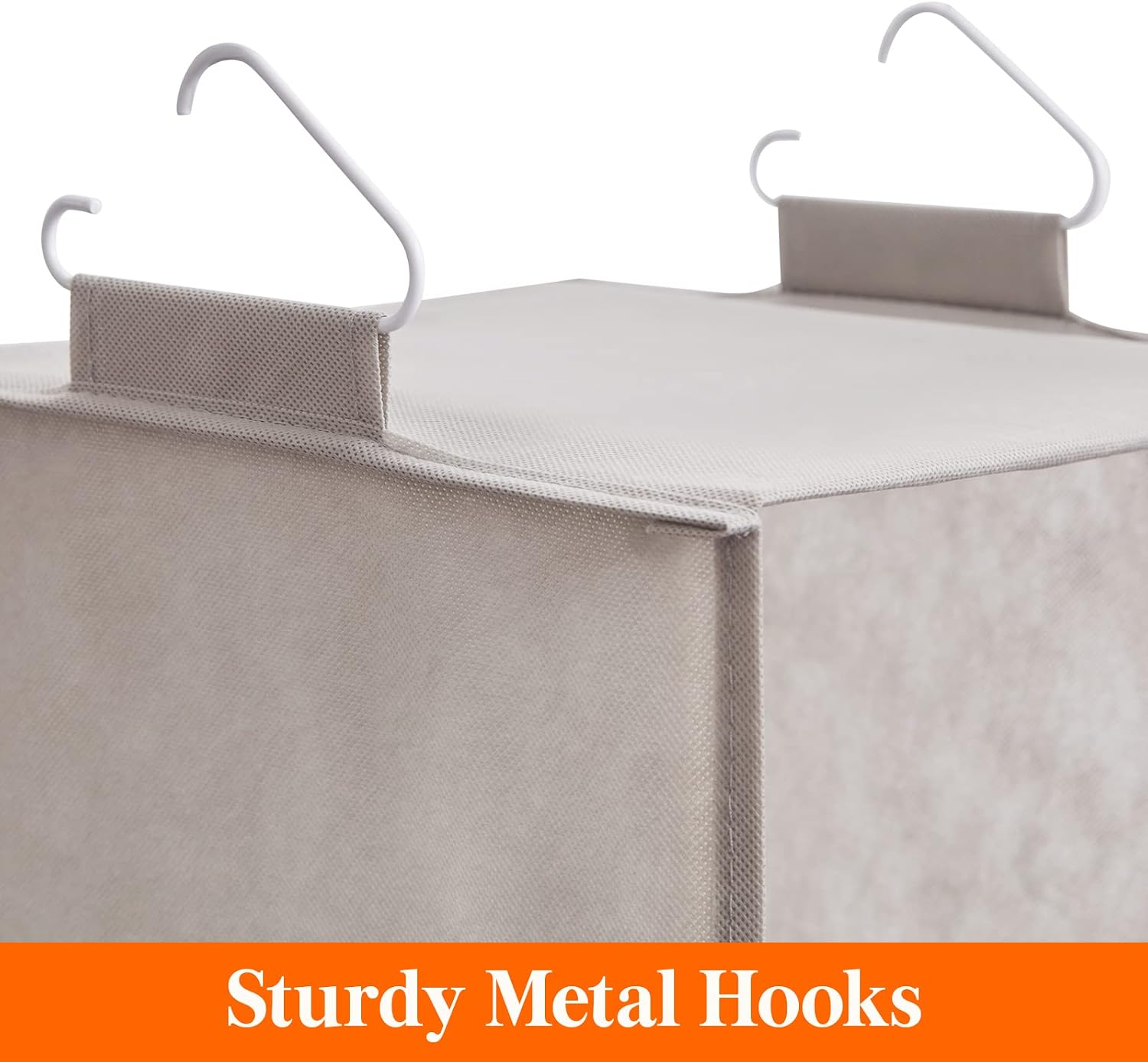 Lifewit 5-Shelf Hanging Closet Organizer with 2 Sturdy Hooks, Closet Hanging Storage Shelves Foldable Hanging Shelf Organizer, Light Grey