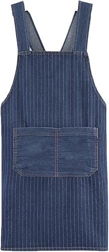 Delantal Jour para Adultos - Delantal de Algodón Ligero con Bolsillo Frontal, Delantales de Espalda Cruzada para Mujeres y Hombres, Delantal de