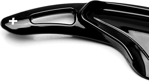 Miniatura 5 de iJDMTOY Extensiones de palanca de cambios de volante más grandes con acabado negro brillante, compatibles con Chevrolet 2014-2019 C7 Corvette, Gen6