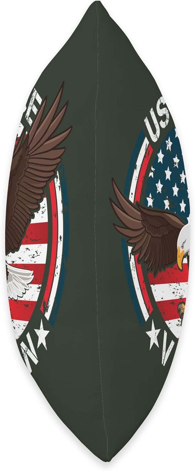 US Air Force Veteran, Eagle Vintage American Flag Veteran Throw Pillow