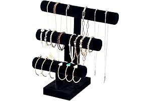 3-Tier T-Bar Bracelet Display Stand Tower Bar Jewelry Organizer