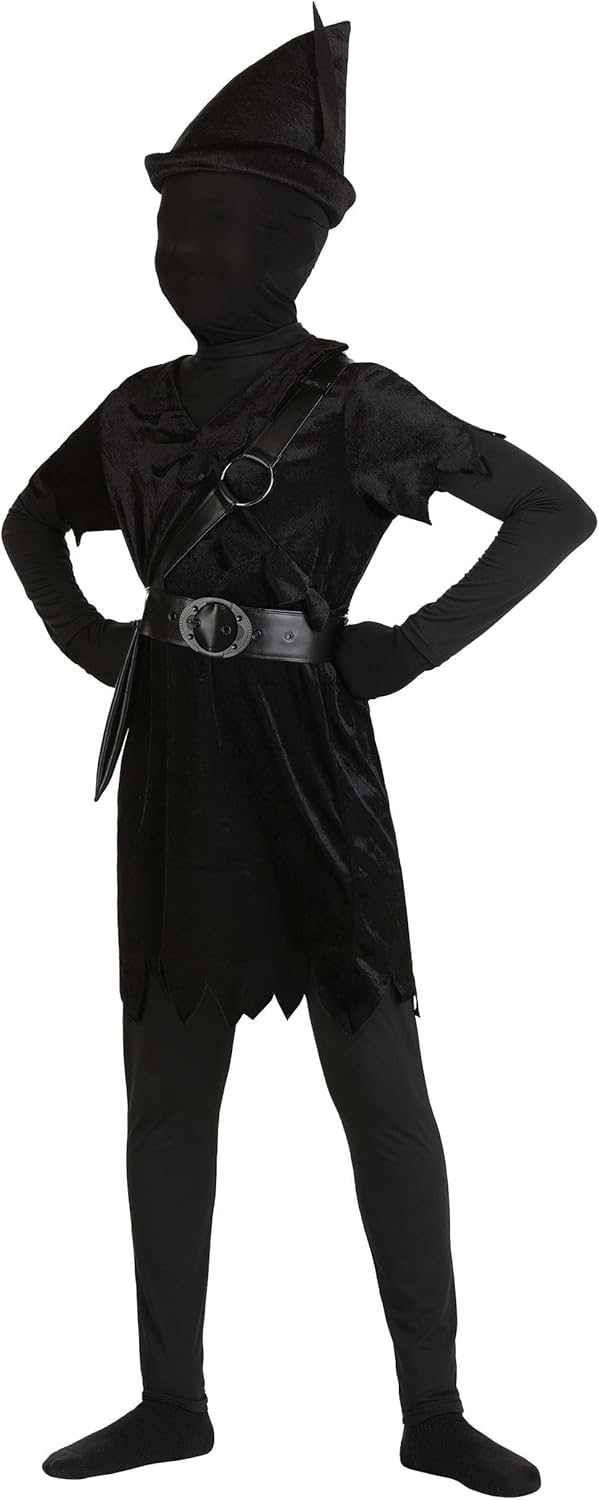 Fun Costumes Peter Pan's Shadow Kids Costume - Includes Tunic, Leggings, Hat, Hood, Gloves & Belt