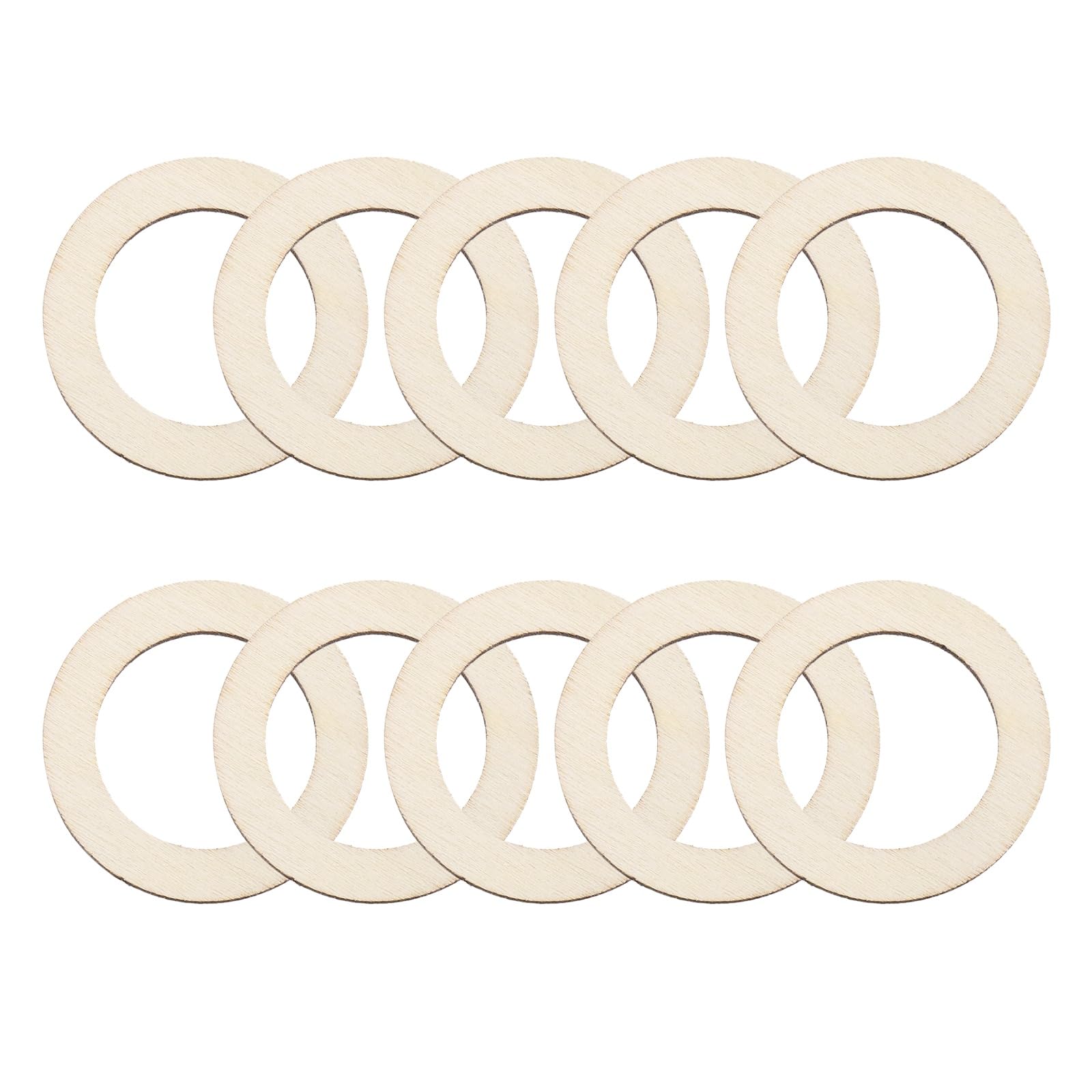 Anneaux en bois brut 3,1 cm plat pour projets de bricolage et peinture loisirs