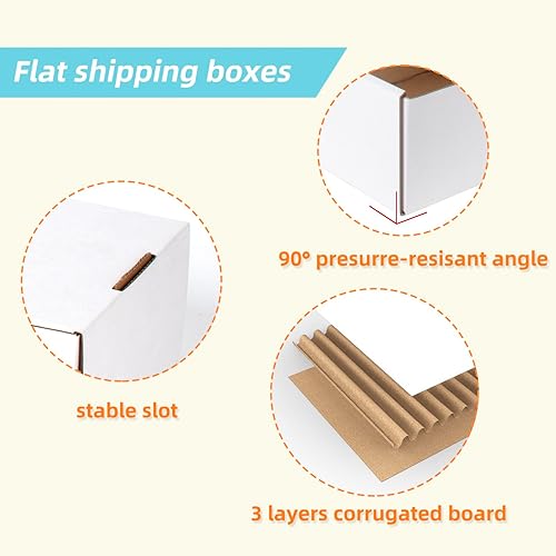 Miniatura 4 de Juego de 20 cajas de envío de 12 x 9 x 4 pulgadas, cajas de cartón corrugado blanco para publicidad (9 x 6 x 3, blanco)