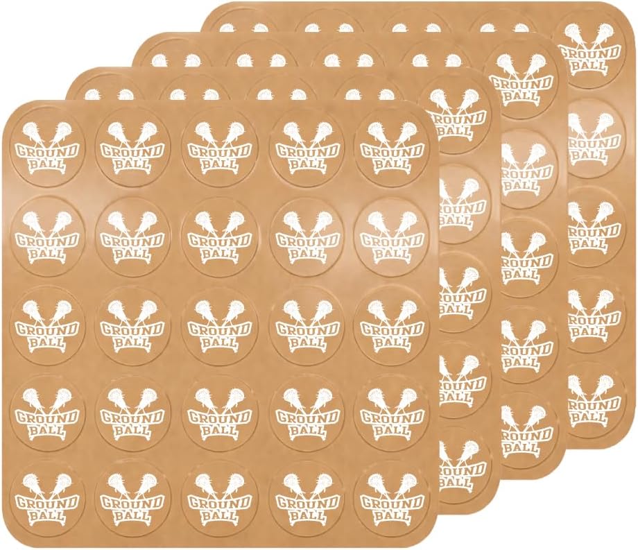 Ground Ball Award Decals (White on Clear) - 1 1/8" Circle - 100 Total Stickers (4 Sheets of 25) – 20 Mil Heavy-Duty Vinyl with Strong 3M Adhesive - Pro-Grade Punch-Out Stickers - Lacrosse