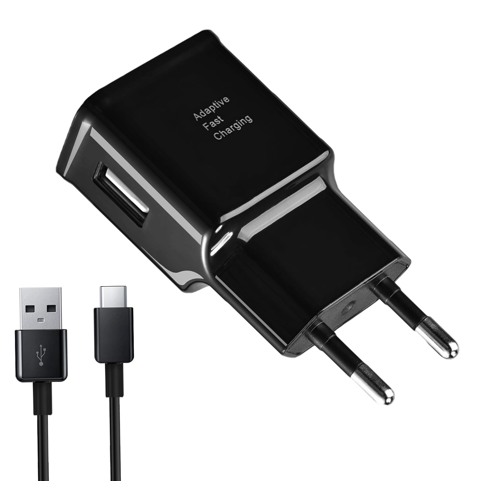 Caricatore USB C 15W Caricabatterie a Ricarica Veloce con 1.2M Cavo Tipo C Rapido Caricatore Alimentatore Spina Adattatore per Galaxy S23 S22 S21 S20 S10 S9 A53 A52 A51 A50 A34 A32 A13 M53 Note 10/9/8