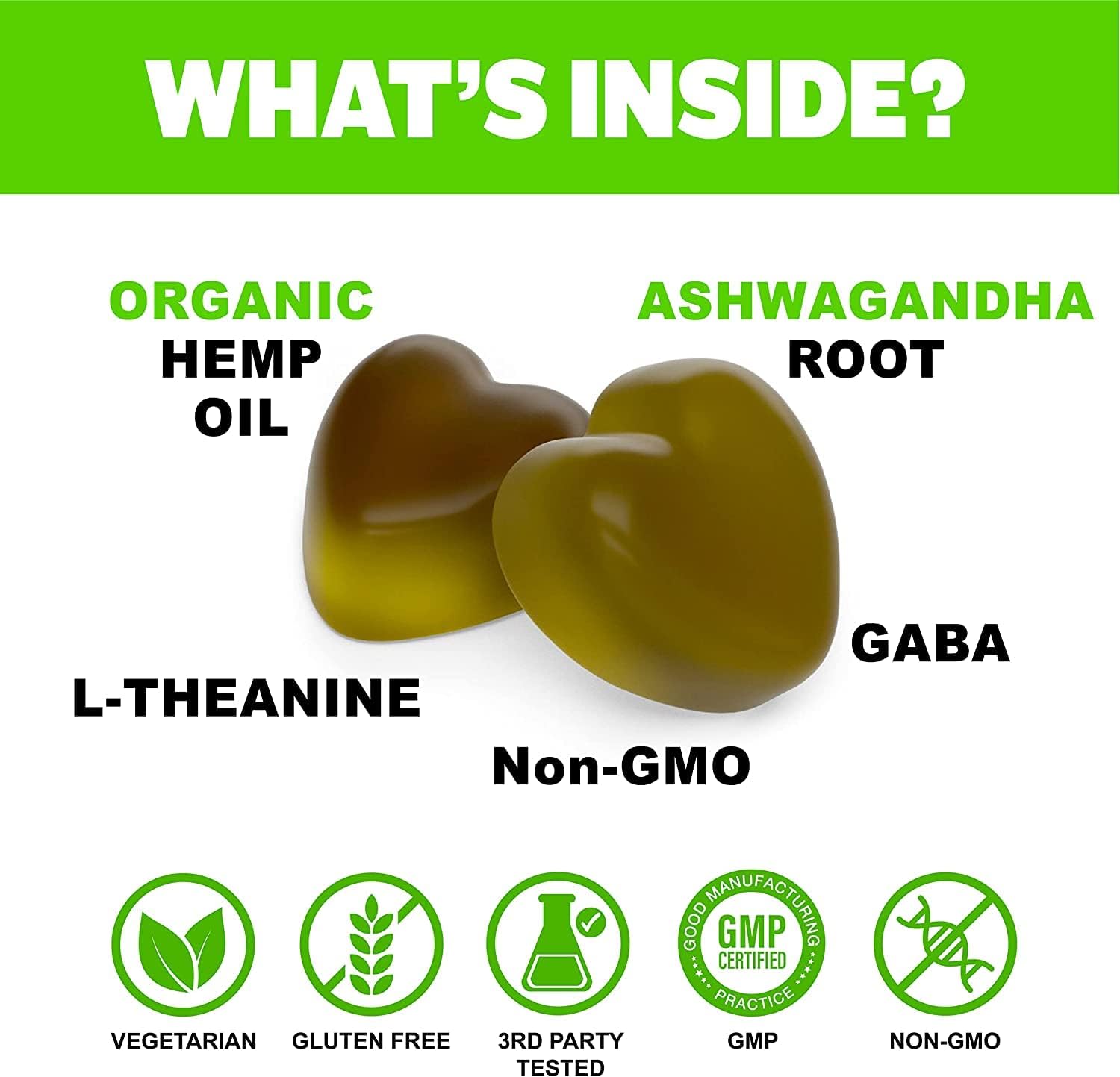 Hemp Gummies - Extra Strength - Great for Peace & Relaxation - Infused with Pure Hemp Oil Extract, Ashwagandha - L-Theanine - High Potency Supplement - Tasty Relief - 90 Edibles - Made in USA