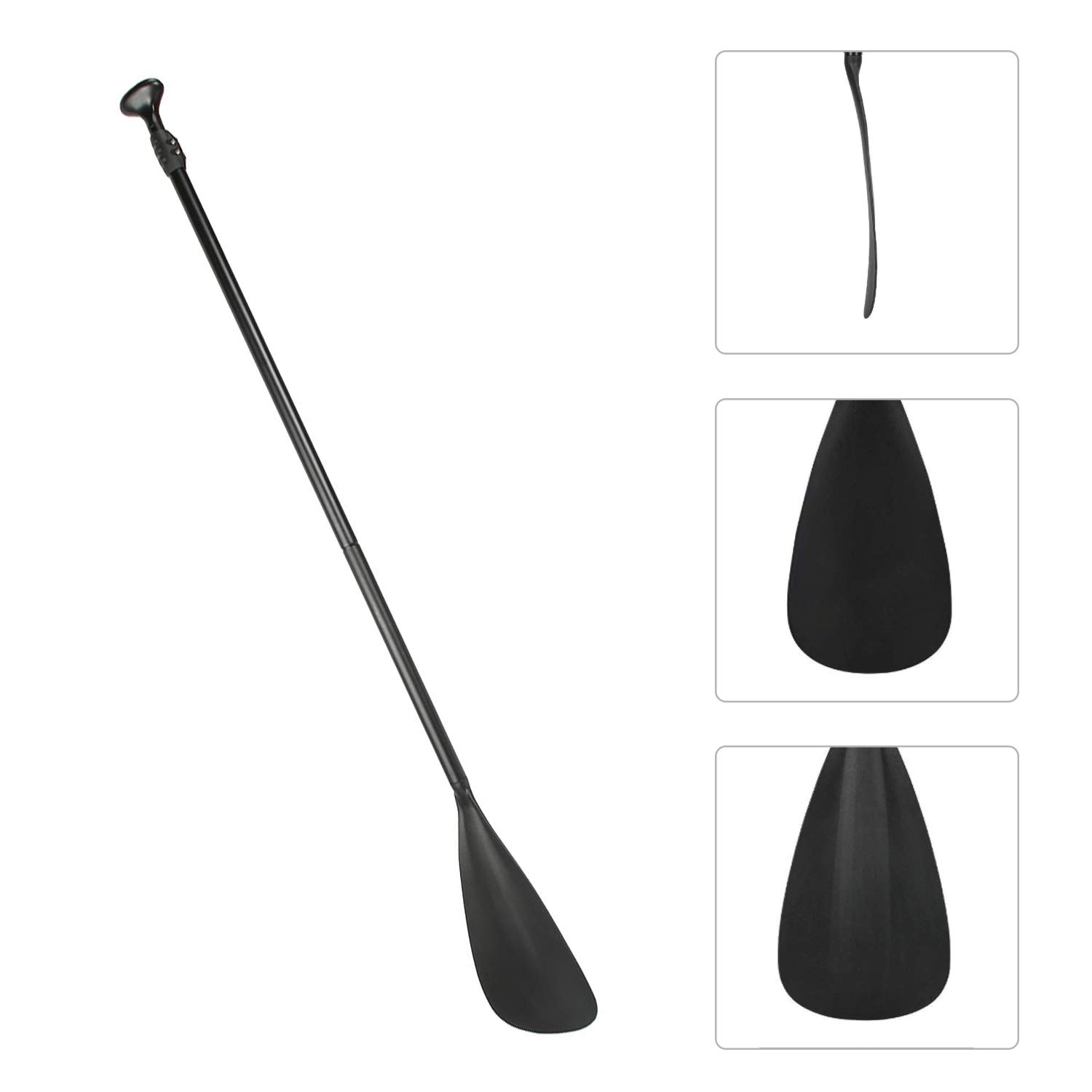 Tbest Pagaia telescopica per pagaia in Alluminio Removibile Pagaia Removibile Stand up Paddle per Kayak da Surf, Nero