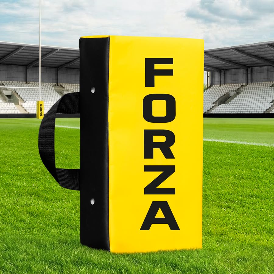 FORZA Contact & Push Rugby Pad Rugby Tackling & Rucking Training Shield with Reinforced Handles Weatherproof PVC Cover & Impact Foam [Junior or Senior] (Yellow Junior)