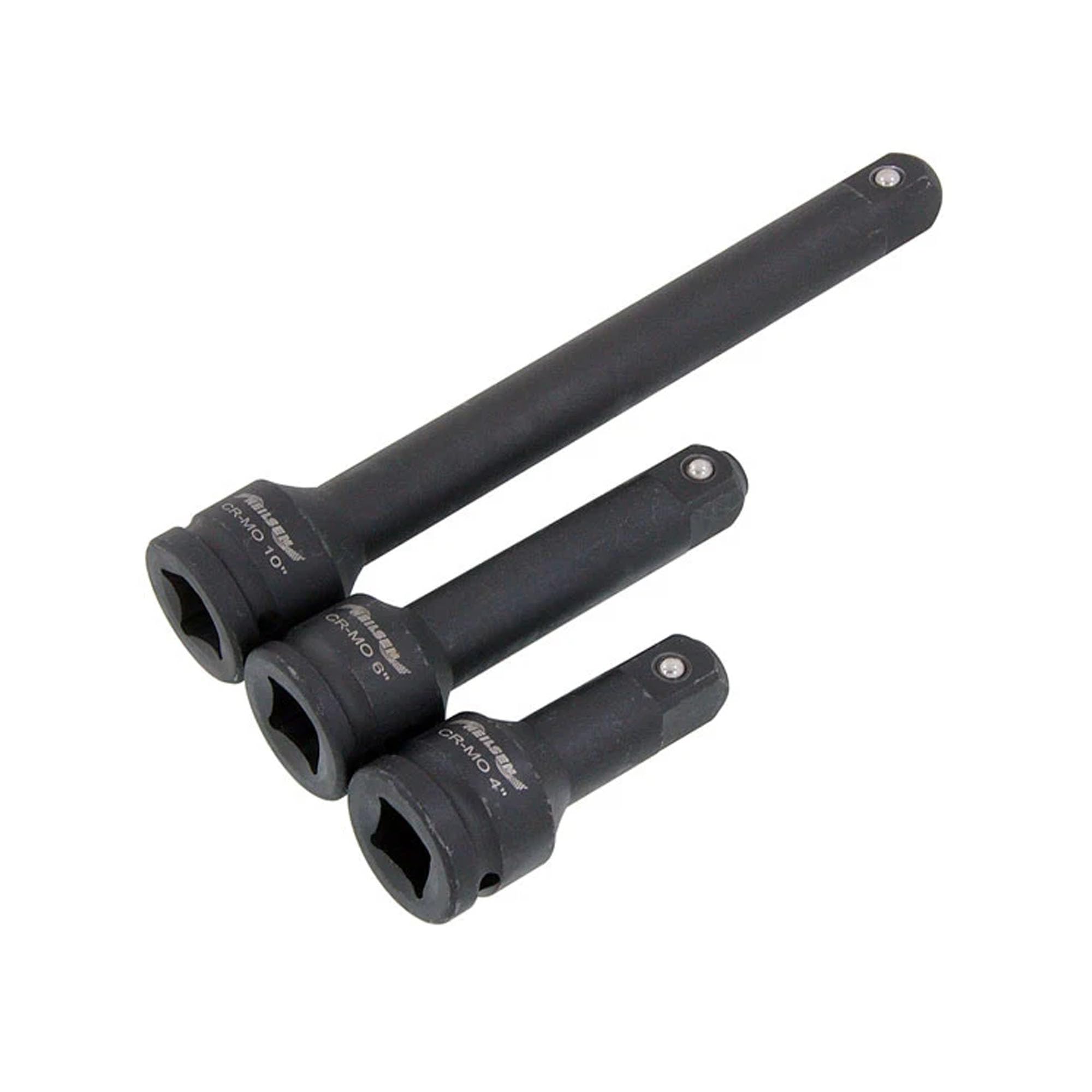 Neilsen CT4350 3pc 3/4in Dr Impact Extension Bar Set – 100mm, 150mm, 250mm (4in, 6in, 10in)