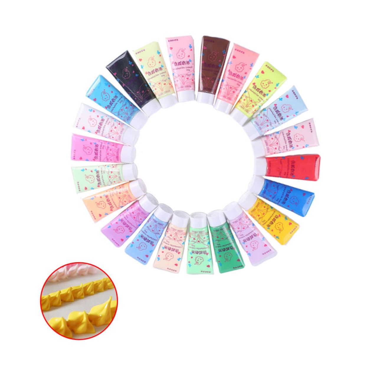 22pcs Kawaii Simulation Cream Glue Set for Phone Case Decoration Random Colors Each Easy to Use Craft Adhesive for Patterns