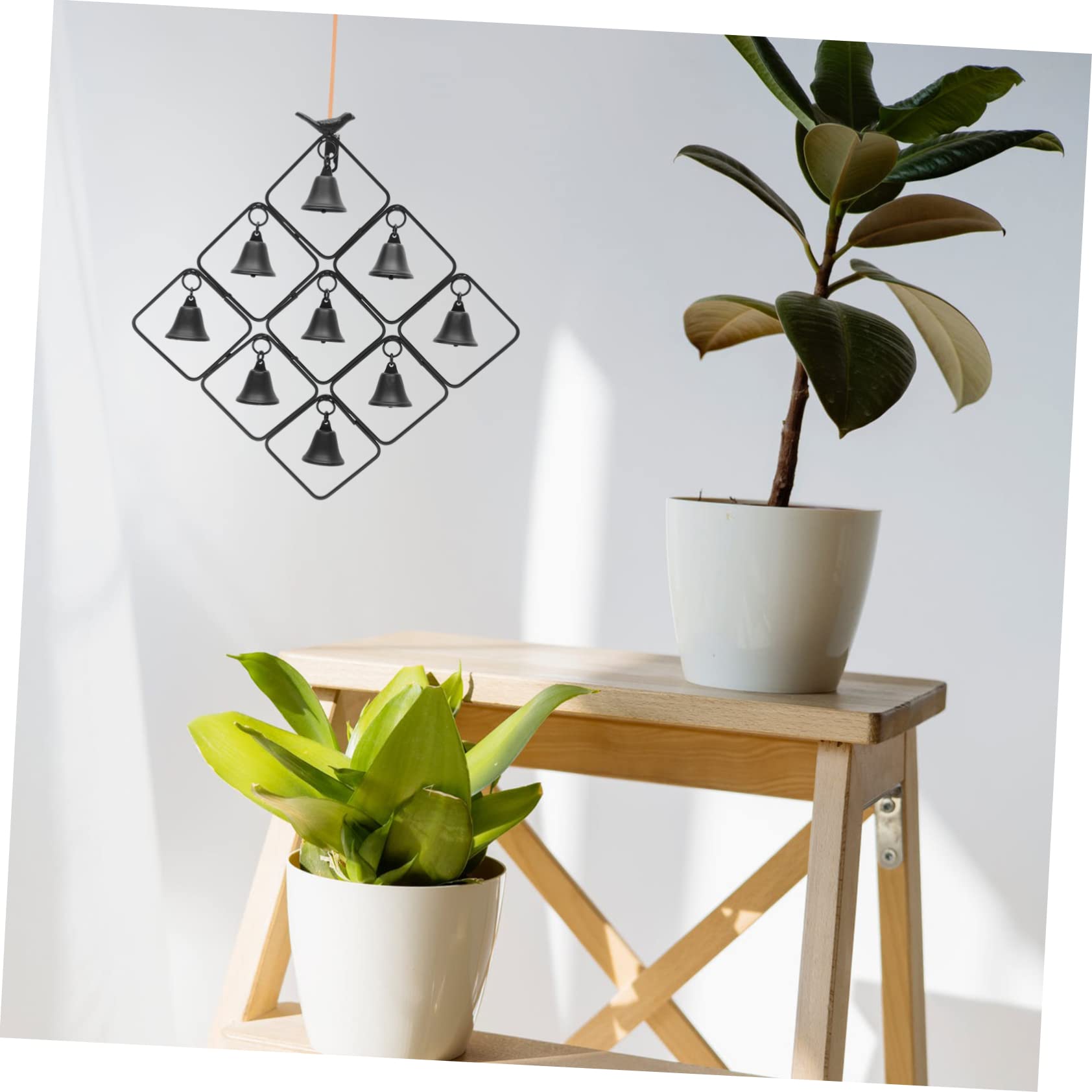 Abaodam Gartenglocke Aus Eisen Windspiel Für Außenbereich Metall-Windspiel Mit Anhänger Garten-Dekoration Innenhof-Accessoire Flexibel Einsetzbar Klarer Klang Im Wind