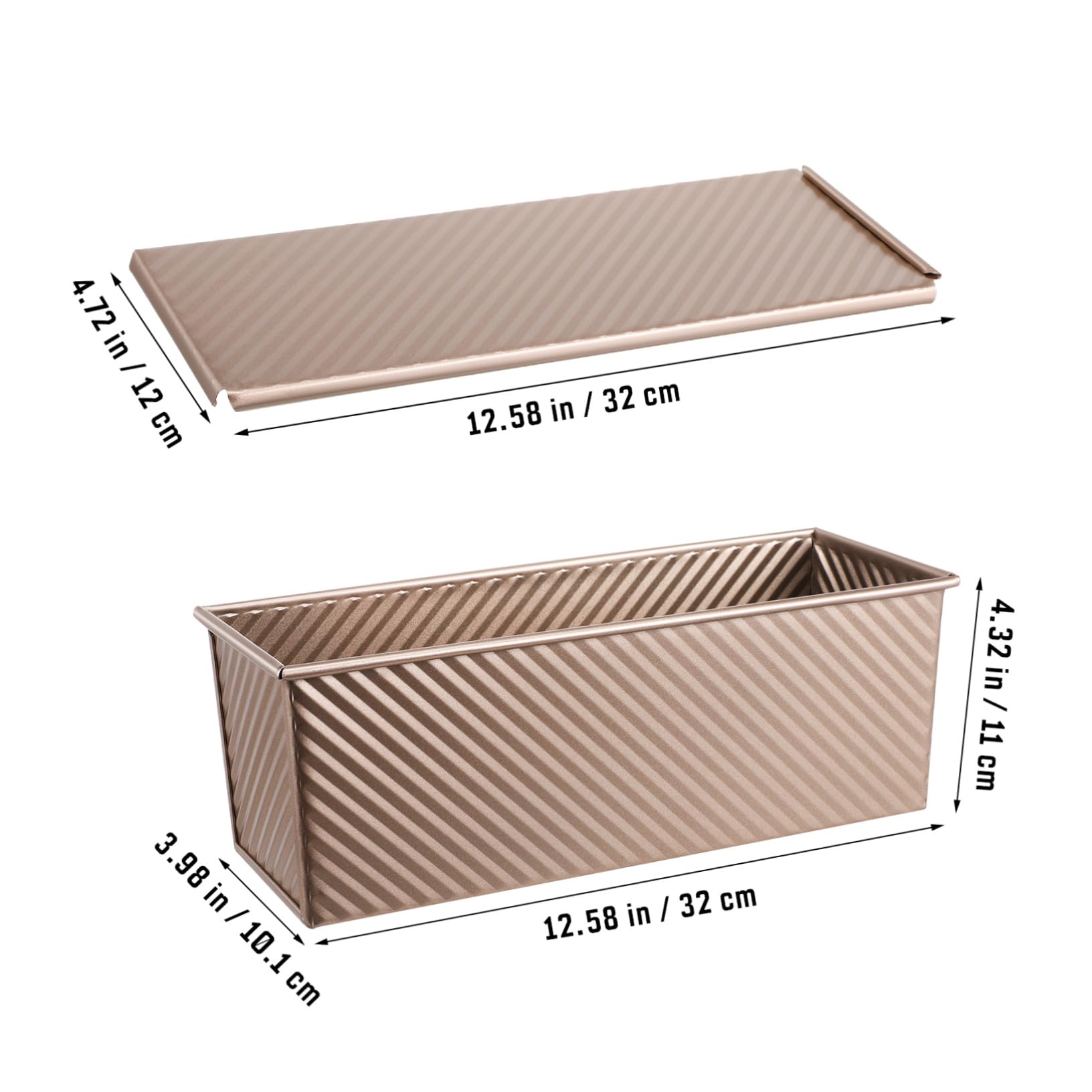Alipis Kastenform aus Kohlenstoffstahl mit Deckel Wellenförmige Toastform für Selbstgebackenes Brot Rechteckige Brotform mit Belüftung und Stabiler Leistung für Backsessions