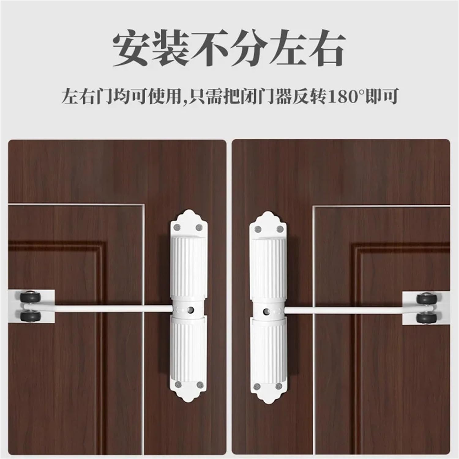White Door Closer Home Cushion Aautomatic Door Closer Home Accessories Spring with Roller Automatic Door Closing Tool 1Pcs(TL-20 Black 20-40kg)