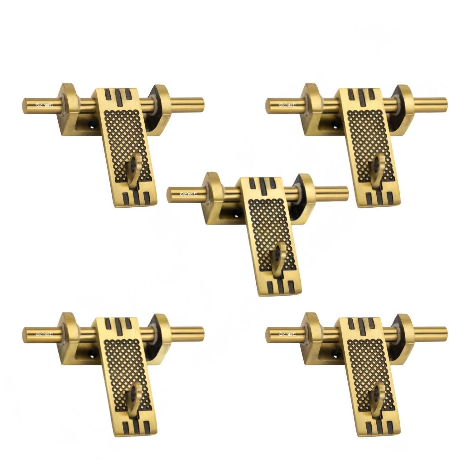 PIC'NTIQ™ 6" Alminium Box Aldrop | Fancy Aldrop for Door Fitting Kit, Door Accessories | Antique Glossy | Only for Single Door | Net | Pack of 5 Pcs
