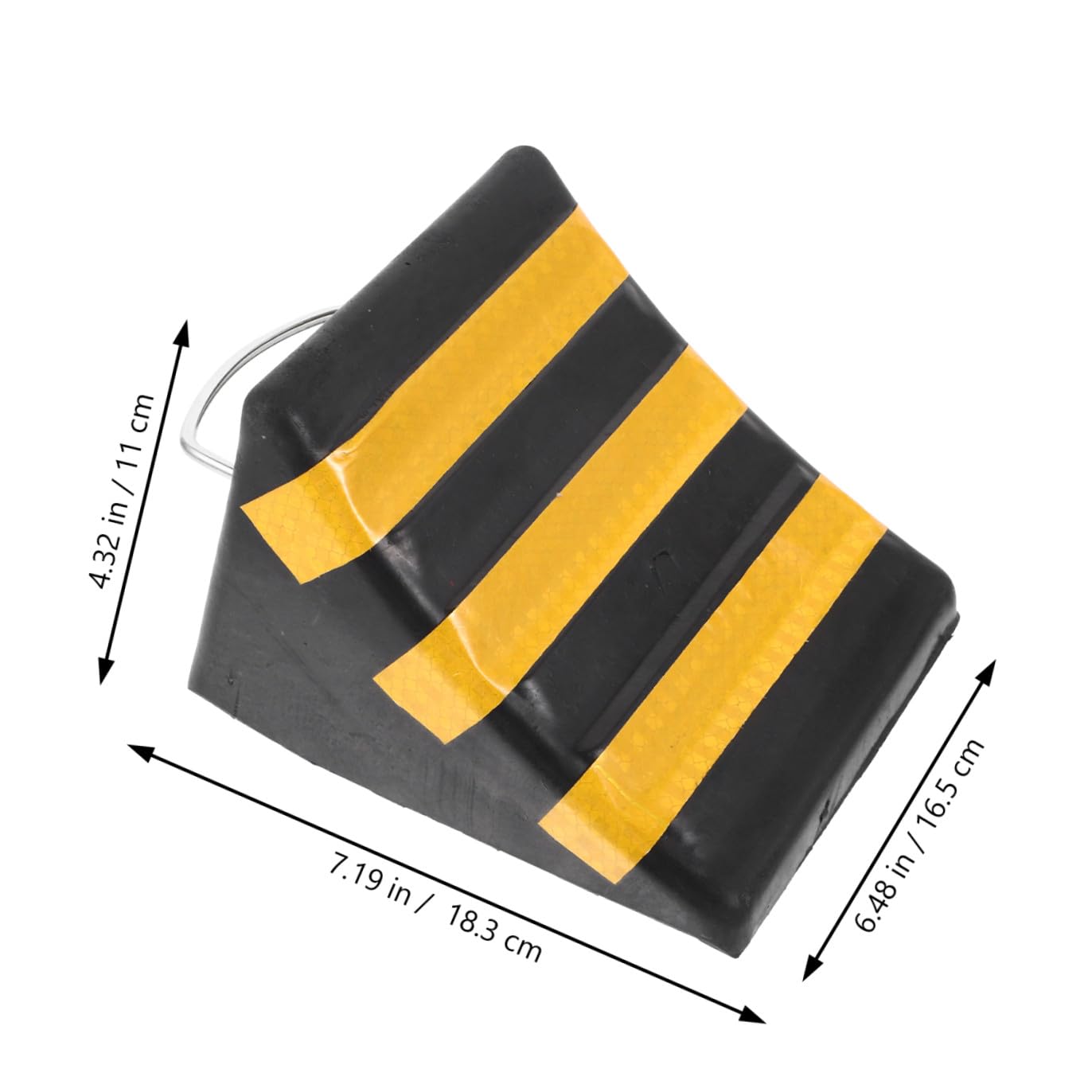SOLUSTRE Cale de Roue Triangulaire en Caoutchouc et Fer, Butée de Pneu Noire pour Véhicule et Camion, Antidérapante, Sécurité de Stationnement