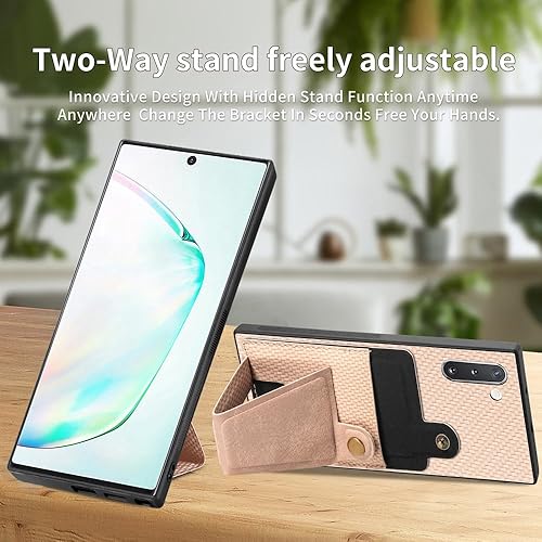 Miniatura 6 de Asuwish Funda de teléfono para Samsung Galaxy Note 10 5G con protector de pantalla de vidrio templado y soporte delgado para tarjetero, soporte