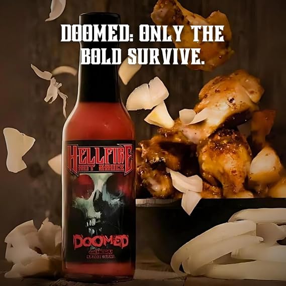 Hellfire Hot Wingfest Gift Pack - Gourmet Hot Sauce Variety Pack With 4 Flavors for Hot Wings (Four 5 oz. Bottles)