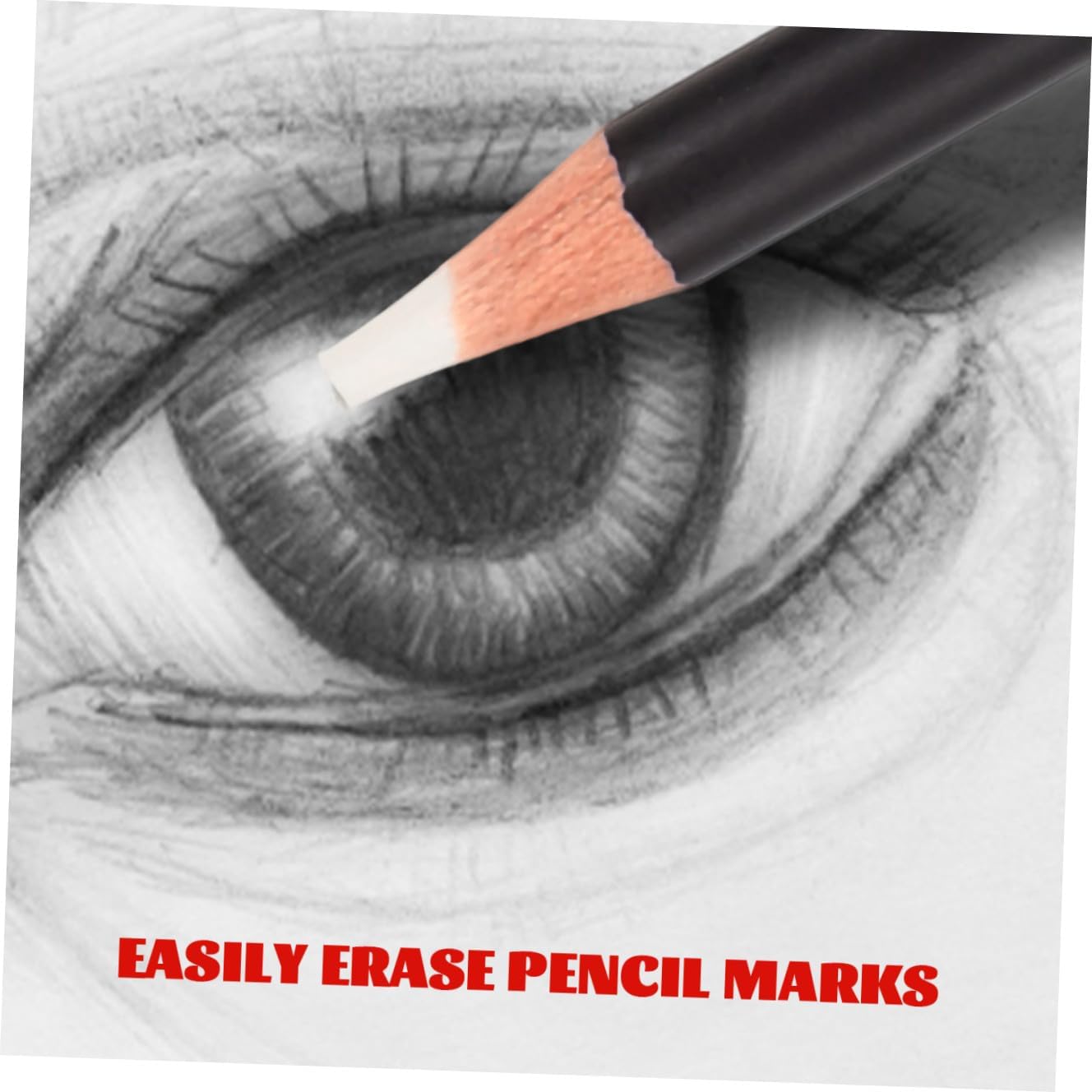 6Pcs Sketch Highlight Eraser Pen Set Drawing Rubber Pencil with Sharpener Artist-Grade Eraser for Students School Supplies