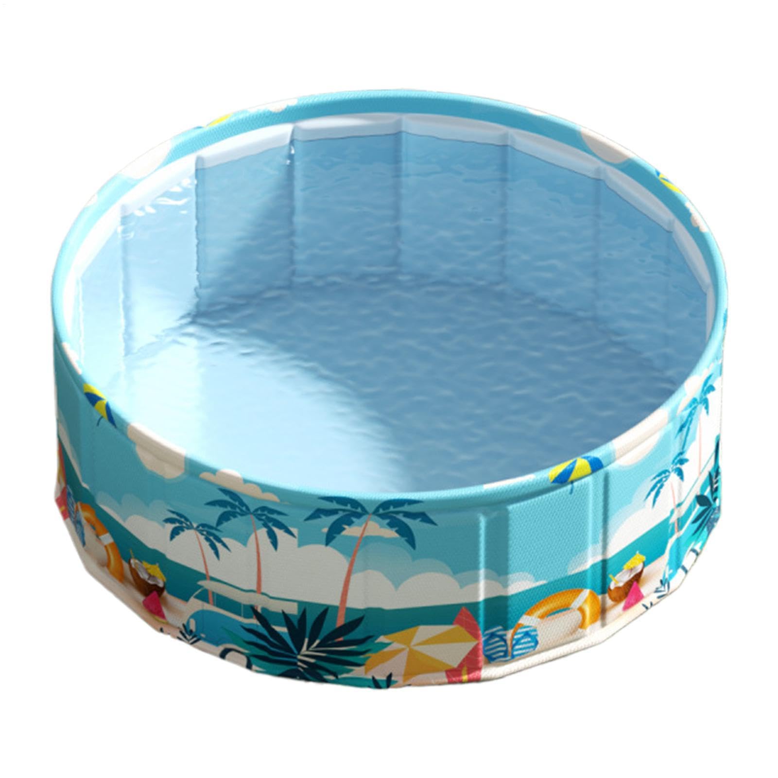 Ein Schwimmbecken Für Kinder | Zusammenklappbar Tragbar Kreisrund Wasserundurchlässig | Niedlicher Kinder-Schwimmbecken | Für und Mädchen, Sommer, Terrasse, Hinterhof, Wasserpark, Innenhof, Garten und
