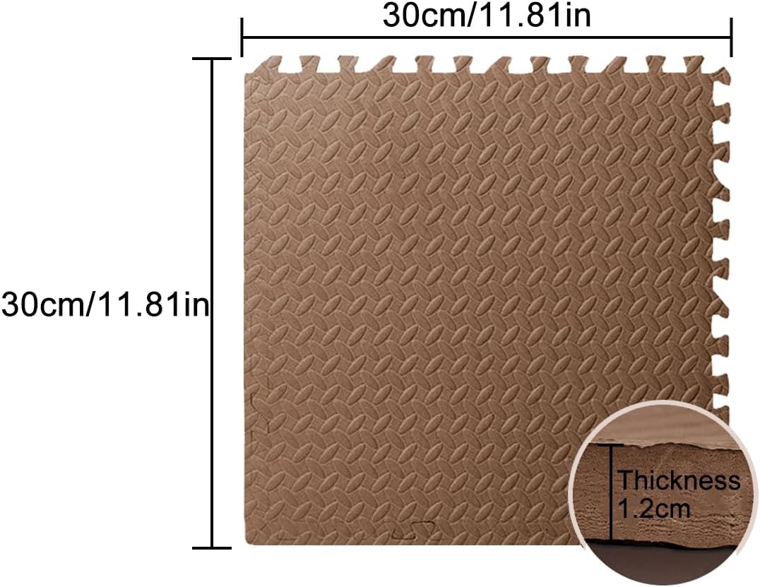 ECYC Ltd 16 Pcs 30x30cm Squares Foam Floor Mats, Kids Foam Floor Mat Tiles Soft Non Toxic EVA Foam Baby Play Mat Waterproof Foam Floor Baby Crawling Mat for Home, Nursery, Playroom, Gym