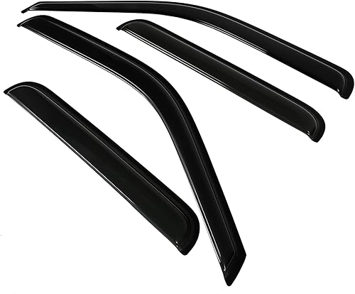 Miniatura 5 de FINDAUTO Deflector de ventana lateral, protectores de lluvia, deflector de ventana lateral, juego de 4 piezas para 1999 para Ford para F-250 Humo