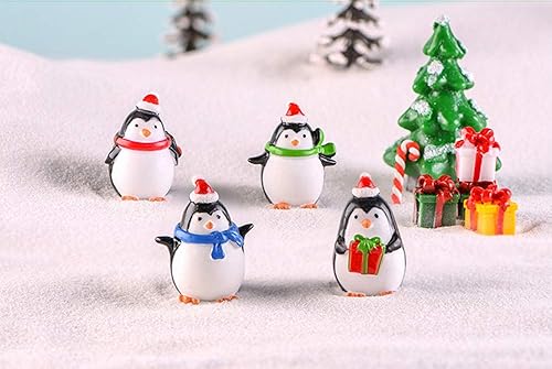 Miniatura 7 de 17 figuras miniatura de Navidad de resina para ocultar Papá Noel, muñeco de nieve, pingüino, reno, árbol de Navidad para mesa de jardín, globo