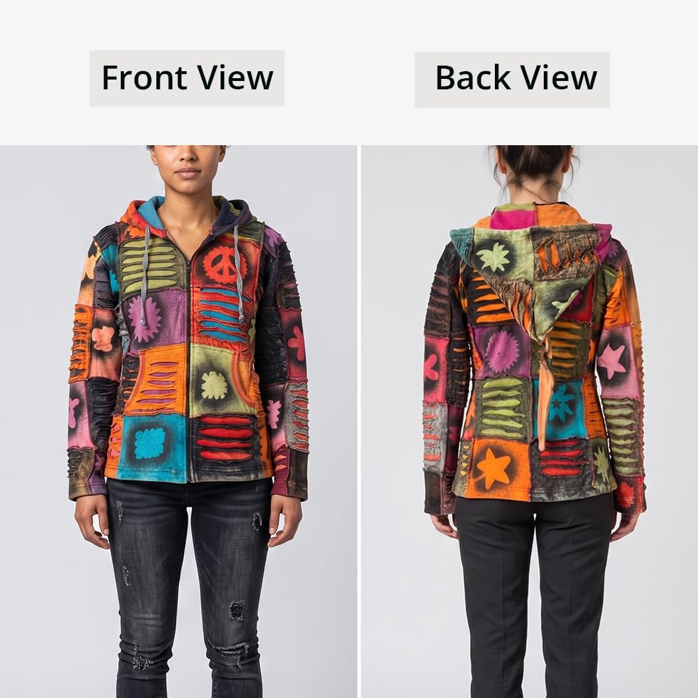 Shopoholic Mode Femme Pixie Hippie Emo Gothique Capuche Hippie Pull Boho Cardigan