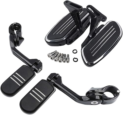 XFMT - Juego de estriberas de pasajero con soportes cromados, compatible con modelos Touring Road King Street Glide, 1993-2020