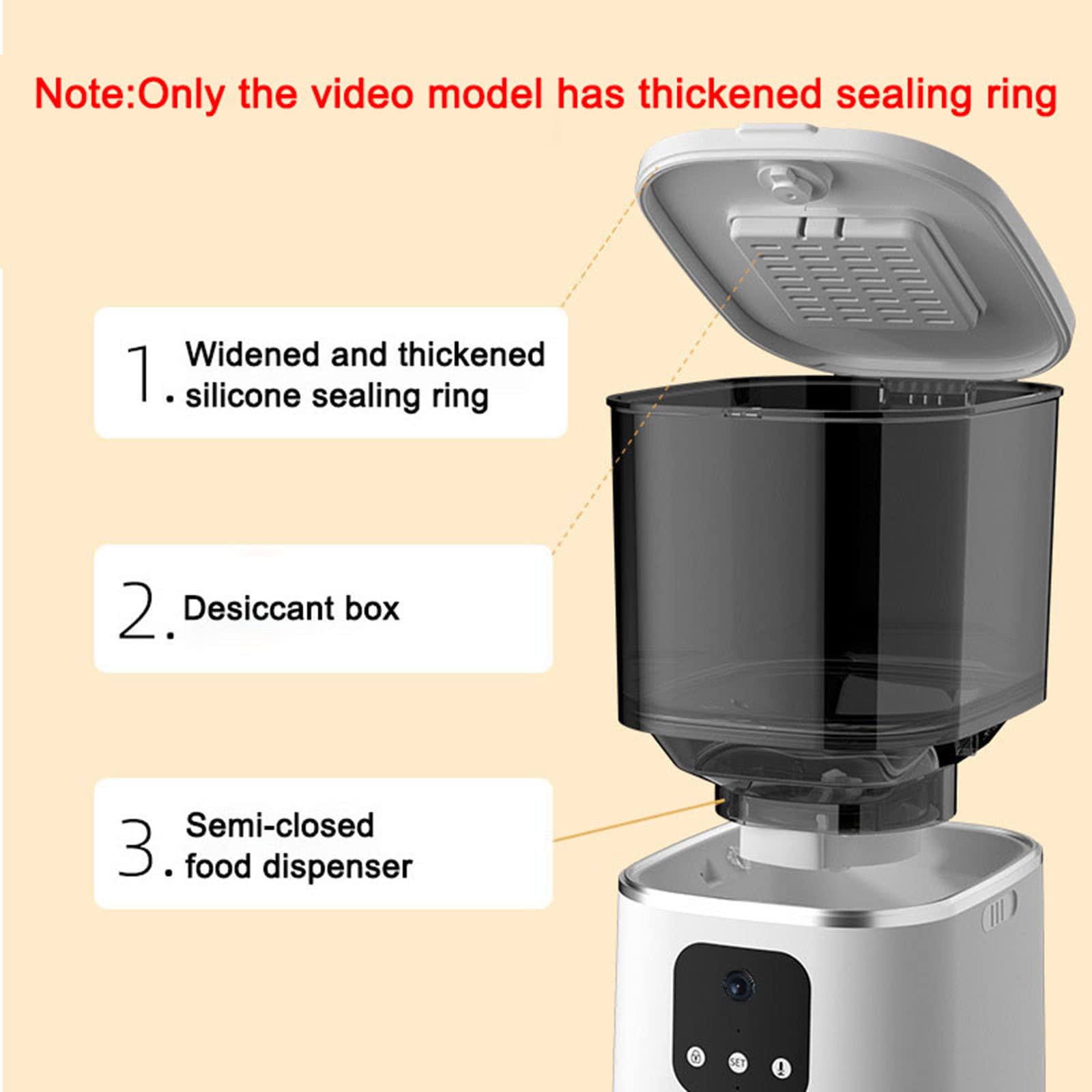 Mangiatoia per gatti con fotocamera Voice Remote Timing visibile Mangiatoia per cani e gatti APP WiFi Distributore automatico di cibo per gatti Smart Pet,B