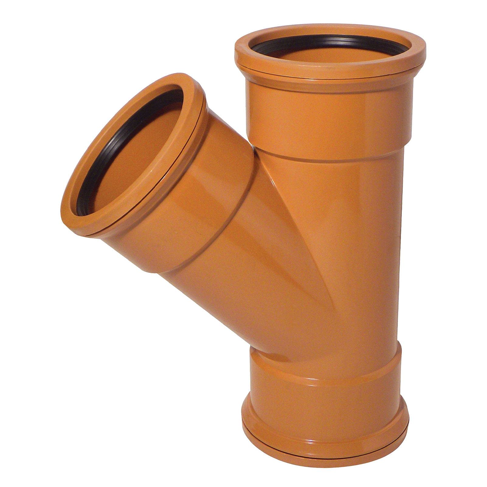 45° Junction (Triple Socket) 110mm Underground Drainage Pipe Fittings Bend Trap Gulley Socket Grid Coupler — image 1