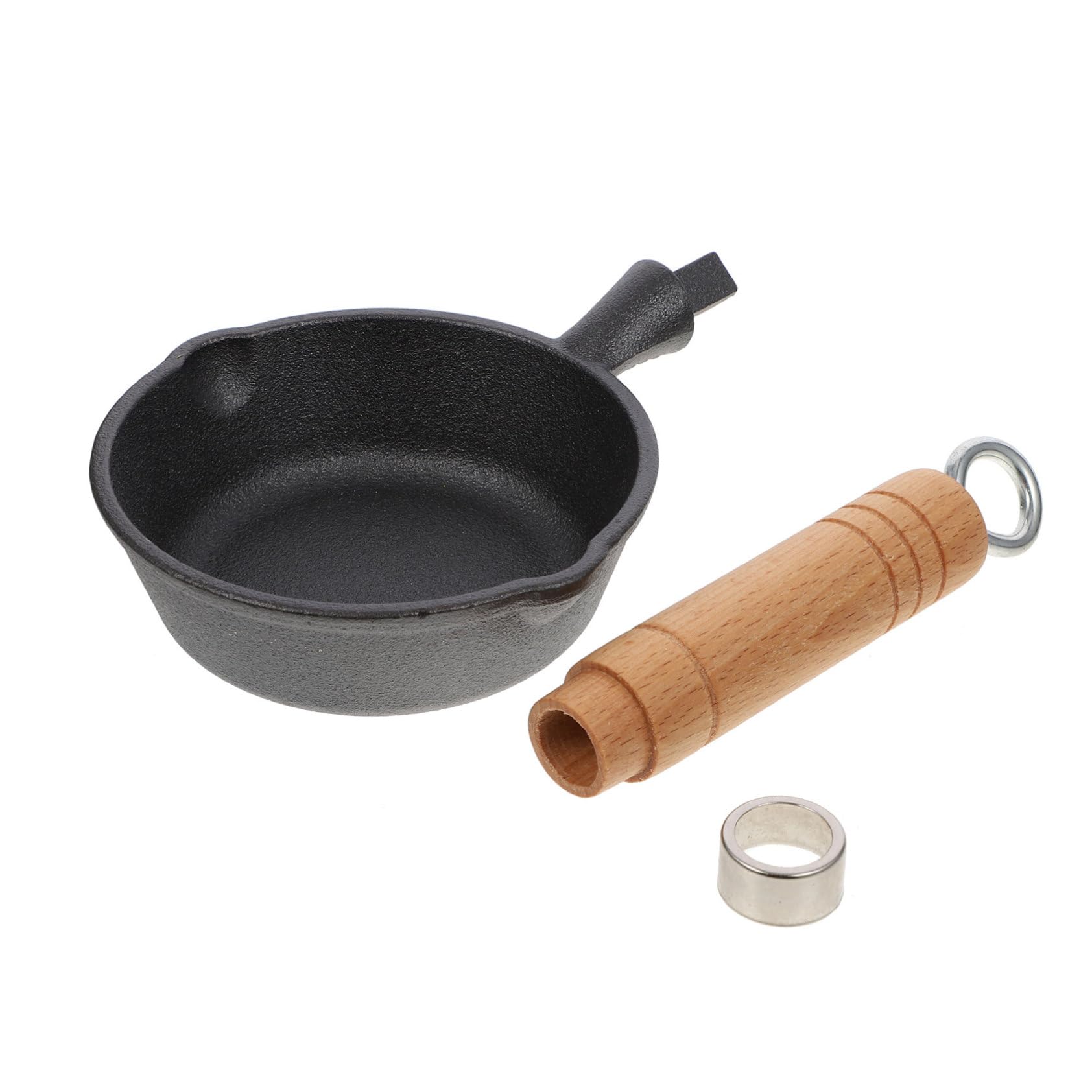 HAKIDZEL Portable Fryer Heat Resistant Frying Pot Milk Heating Pan for Outdoor Camping Hiking and Picnics Iron Design with Even Heating and Energy Saving Features